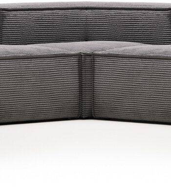 Hjørnesofa Kave Home Blok Fløjl Grå Formet Sofa 290x290
