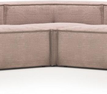 Hjørnesofa Kave Home Blok Lyserød Personers Modulsofa Vintage Nordisk Moderne Design