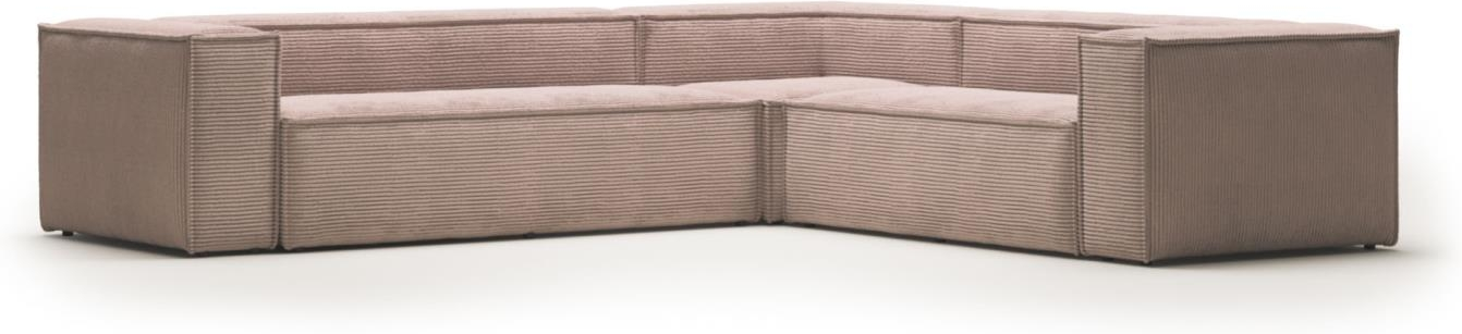 Hjørnesofa Kave Home Blok Lyserød Ribstof H69290320