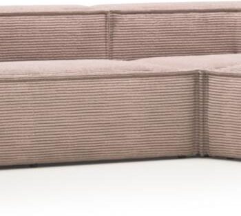 Hjørnesofa Kave Home Blok Modulær Fløjl Lyserød 230x320