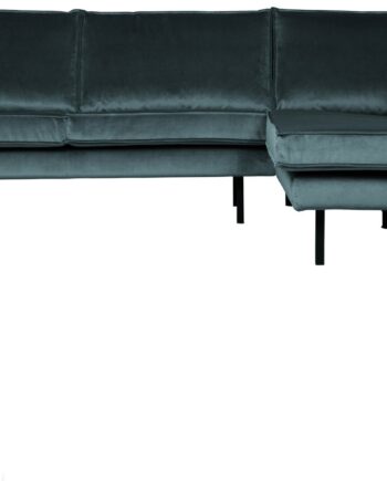Hjørnesofa Loungesofa Woood Rodeo Teal Jarra Velour Højrevendt Chaiselong 266