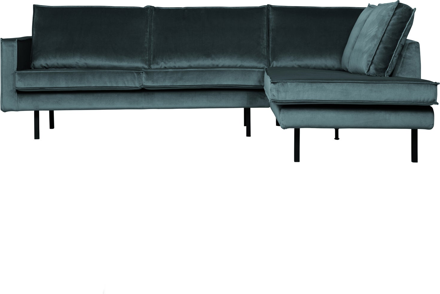 Hjørnesofa Loungesofa Woood Rodeo Teal Jarra Velour Højrevendt Chaiselong 266