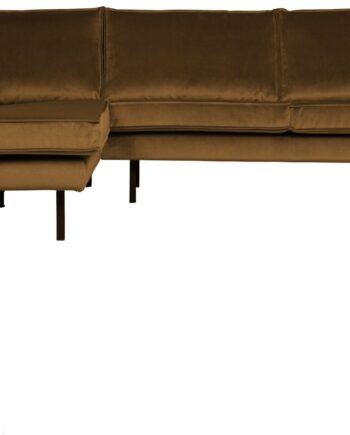 Hjørnesofa Loungesofa Woood Rodeo Venstre Chaiselong Honninggul Velour Personers 266x213