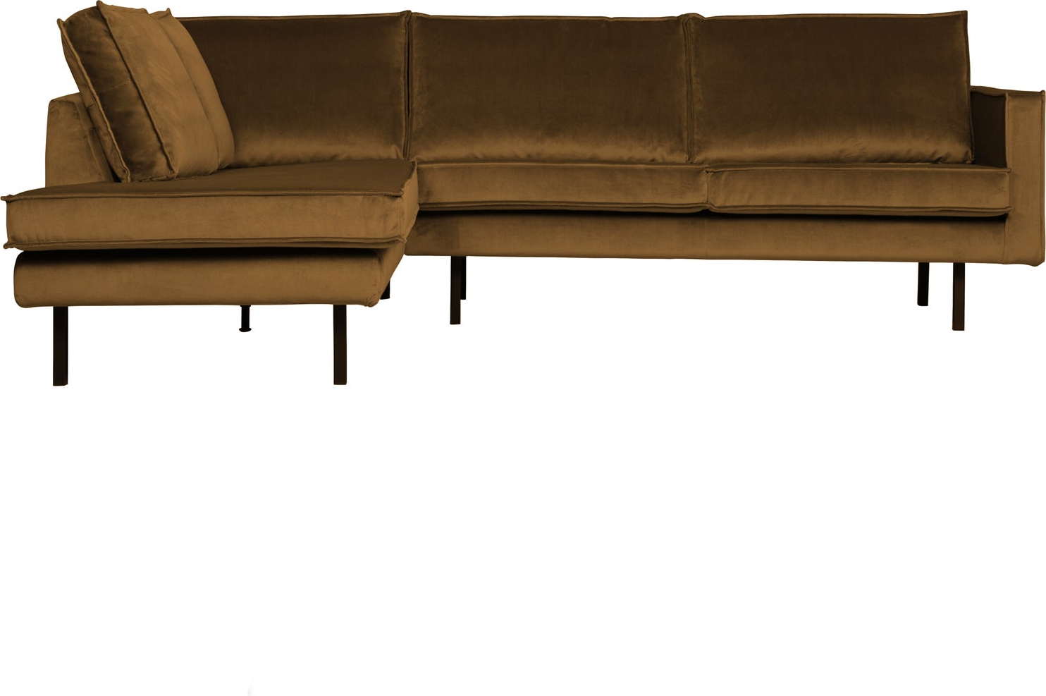 Hjørnesofa Loungesofa Woood Rodeo Venstre Chaiselong Honninggul Velour Personers 266x213