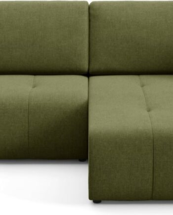 Hjørnesofa Maison Vell Novento Olivengrøn Wind Stof Loungesofa Med Sovefunktion 200x132 Skjult Opbevaring