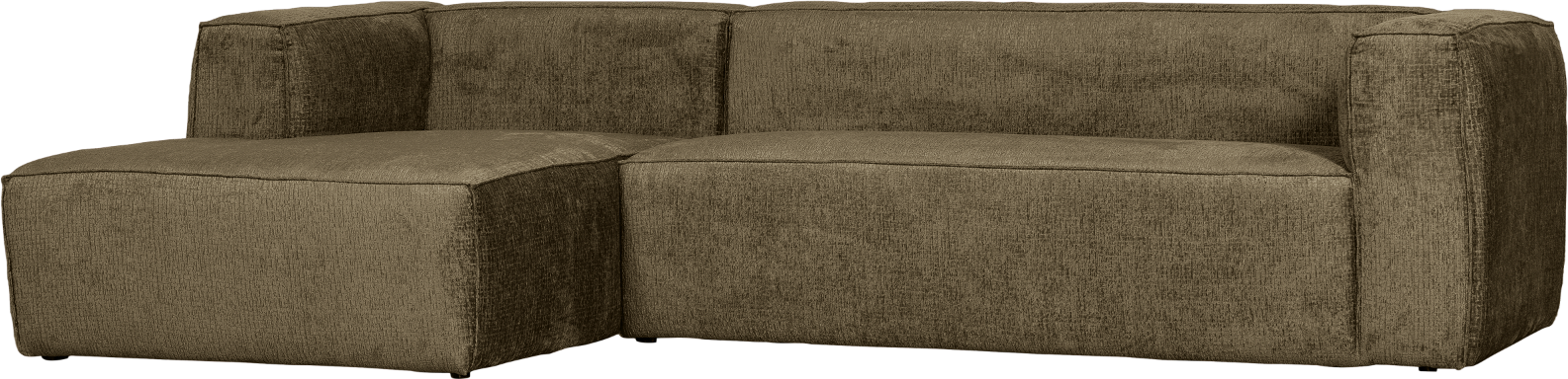 Hjørnesofa Med Chaiselong Venstrevendt Woood Bean Grøn Velour 305x175