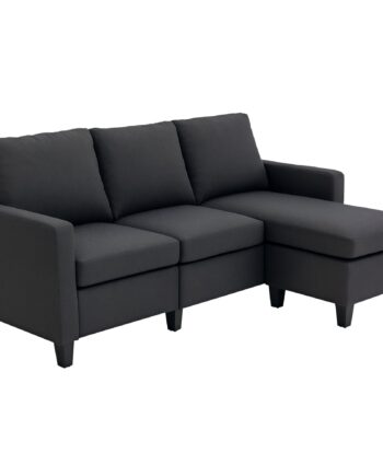 Hjørnesofa Med Sovefunktion Personers Sofa Hynder Hjørnesofa Formet Sofa Til Stue Soveværelse 197 139 Hør Mørkegrå