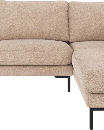 Hjørnesofa Rowico Corwin Højrevendt Anna Lysebeige Polyester Med Sorte Metalben H83b266d226