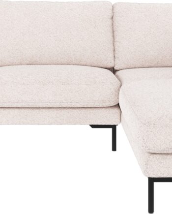 Hjørnesofa Rowico Corwin Højrevendt Hvidt Anna Stof Sorte Ben H83xb266xd226