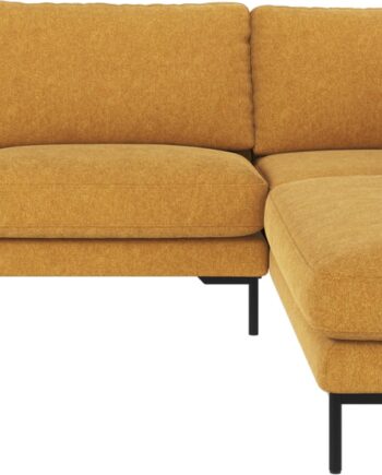 Hjørnesofa Rowico Corwin Højrevendt Loungesofa Gul Brenda Stof Sort Metalben 266226