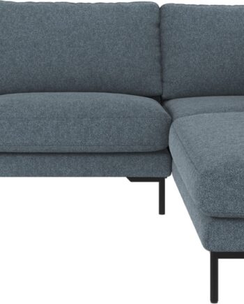 Hjørnesofa Rowico Corwin Højrevendt Mellemblå Bobby Polyester Slidstærk 266x226 Fsc Mix Træramme