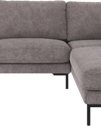 Hjørnesofa Rowico Corwin Højrevendt Skandinavisk Design Grå Polyester Med Sort Metalben 266  226