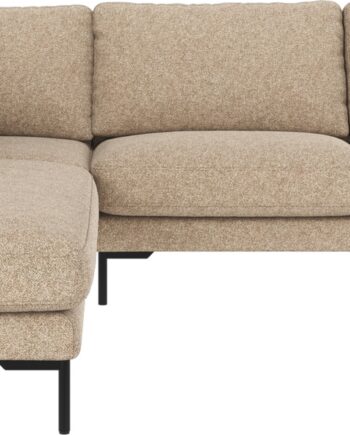 Hjørnesofa Rowico Corwin Venstrevendt Beige Polyester Med Sorte Metalben 266x226