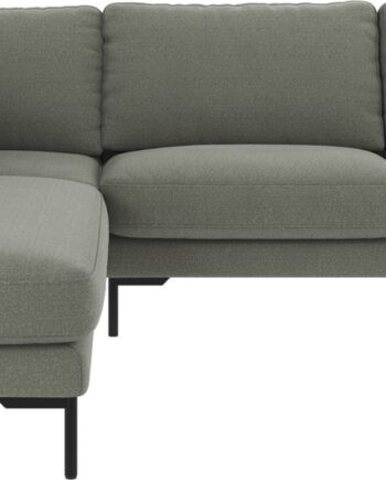 Hjørnesofa Rowico Corwin Venstrevendt Grøn Rita Polyester Med Sorte Metalben B266xd226