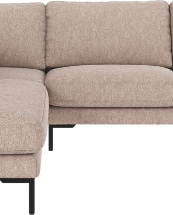 Hjørnesofa Rowico Corwin Venstrevendt Lysebeige Alice Stof Med Sorte Ben Skandinavisk Design