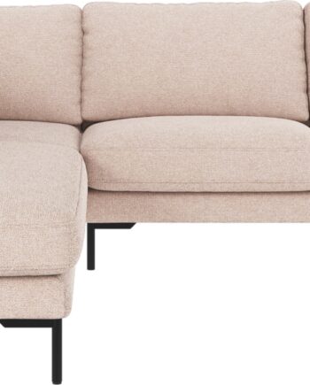 Hjørnesofa Rowico Corwin Venstrevendt Lysebeige Max Stof Sortlakerede Metalben H83b266d226