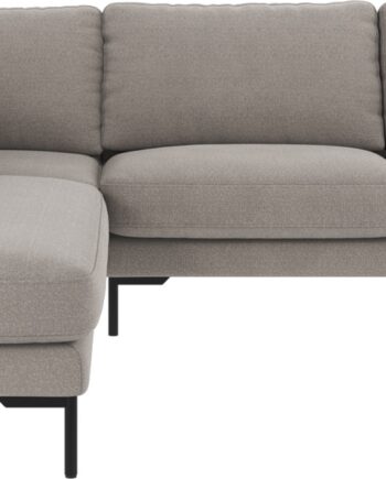 Hjørnesofa Rowico Corwin Venstrevendt Lysegrå Rita 167 Polyester Med Sorte Metalben H83b266d226