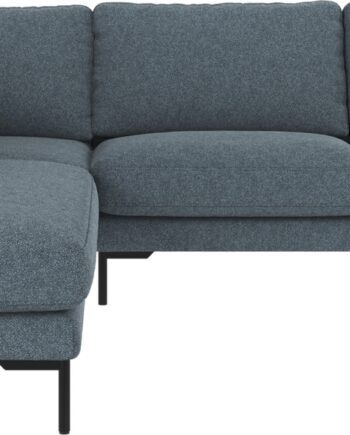 Hjørnesofa Rowico Corwin Venstrevendt Mellemblå Bobby Polyester Fsc Mix Metalben H83xb266xd226