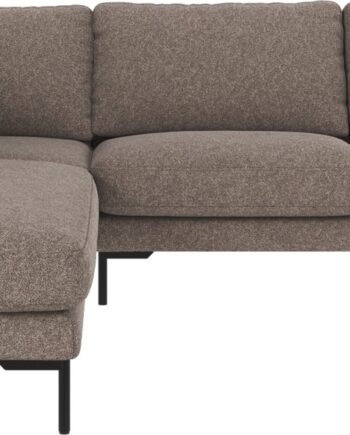 Hjørnesofa Rowico Corwin Venstrevendt Mørk Beige Bobby Polyester Med Sorte Metalben 266x226