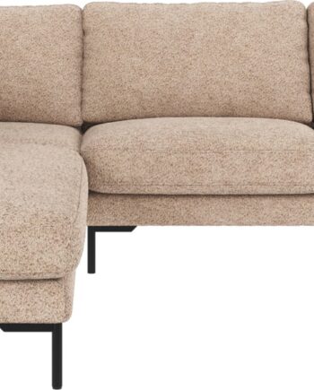 Hjørnesofa Rowico Corwin Venstrevendt Open End 266x226 Anna Polyester Lysebeige Metalben