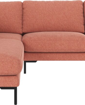 Hjørnesofa Rowico Corwin Venstrevendt Rød Med Sort Metalstel B266 D226 H83
