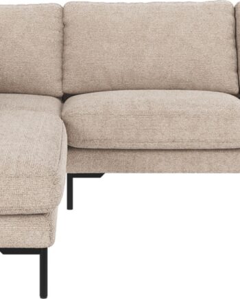 Hjørnesofa Rowico Corwin Venstrevendt Siddepladser Robin Stof Lysgrå Med Sorte Metalben