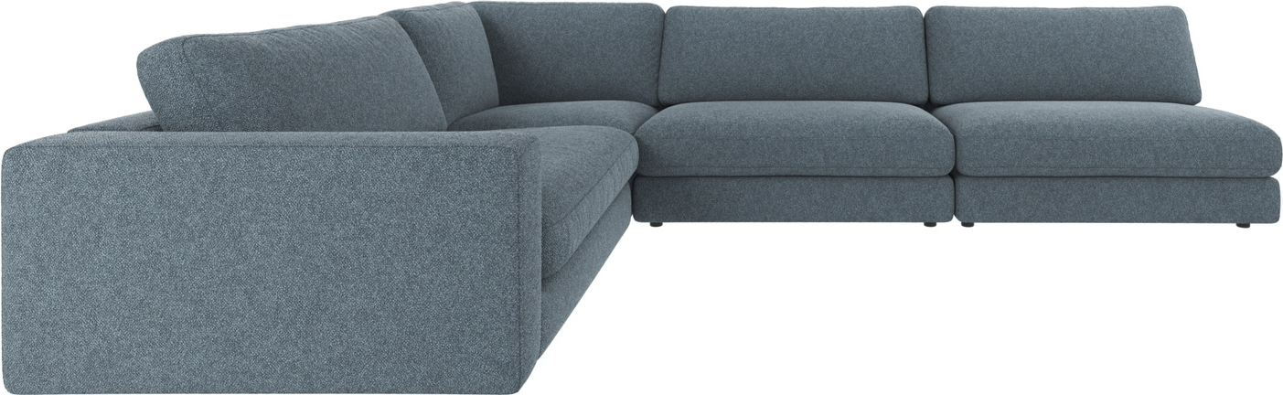 Hjørnesofa Rowico Duncan Formet Modulsofa Mellemblå Bobby Med High Resilience Skum Zigzag Fjedre Fsc Certificeret Ramme