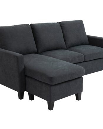 Hjørnesofa Sofasæt Med Vendbar Chaiselong 197 139 Mørkegrå