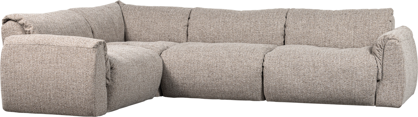 Hjørnesofa Venstrevendt Woood Baggy 301210 Natur Melange Groft Vævet Stof Polstret Med Skum Fjer