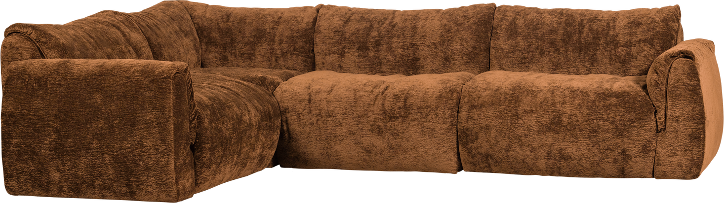 Hjørnesofa Venstrevendt Woood Baggy 301x210 Brun Drew Teksturstof Mønster 100 Polyester