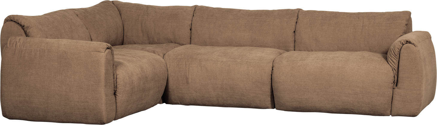 Hjørnesofa Venstrevendt Woood Baggy 301x210 Brun Vævet Chenille Duntoplag 100 Genanv Polyester