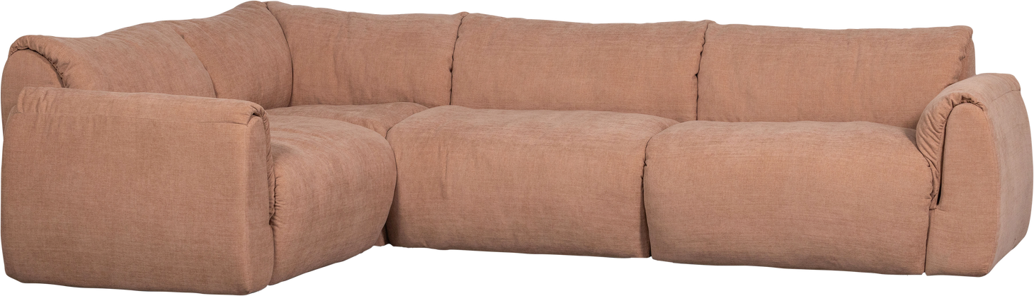 Hjørnesofa Venstrevendt Woood Baggy 301x210 Chenille Old Pink 100 Genanvendt Polyester