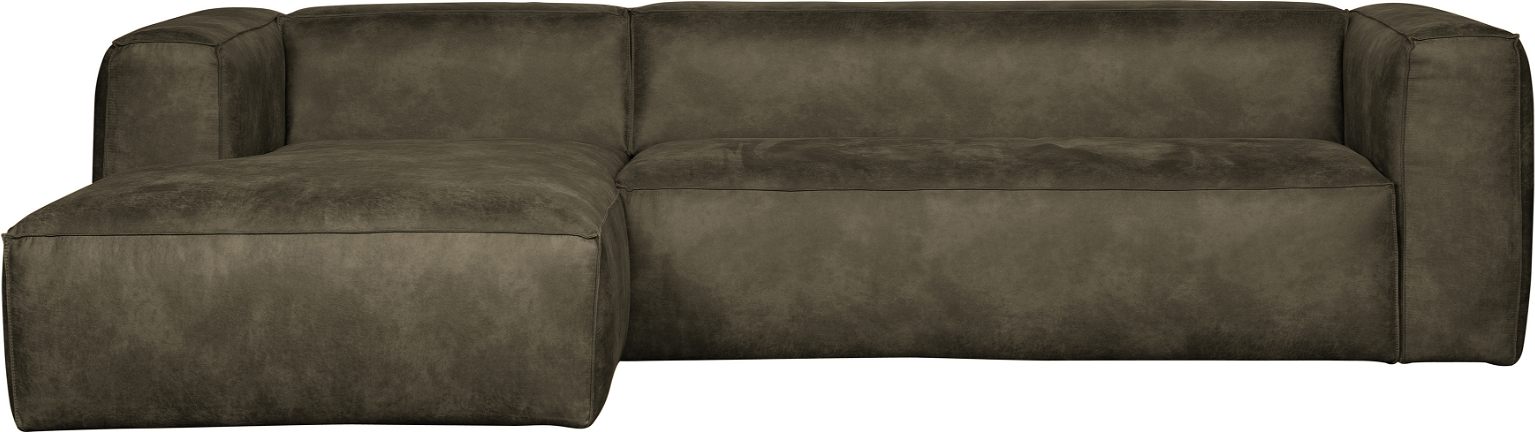 Hjørnesofa Venstrevendt Woood Bean Grøn Læderlook 305175