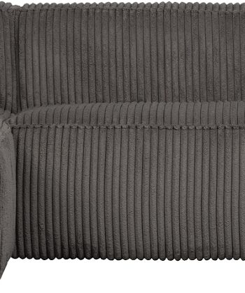 Hjørnesofa Venstrevendt Woood Exclusive Bean Mørkegrå Split Rib Fløjl 73x305x175