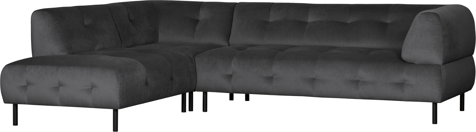 Hjørnesofa Venstrevendt Woood Exclusive Lloyd Mørkegrå Loma Vasket Fløjl H77x205x267
