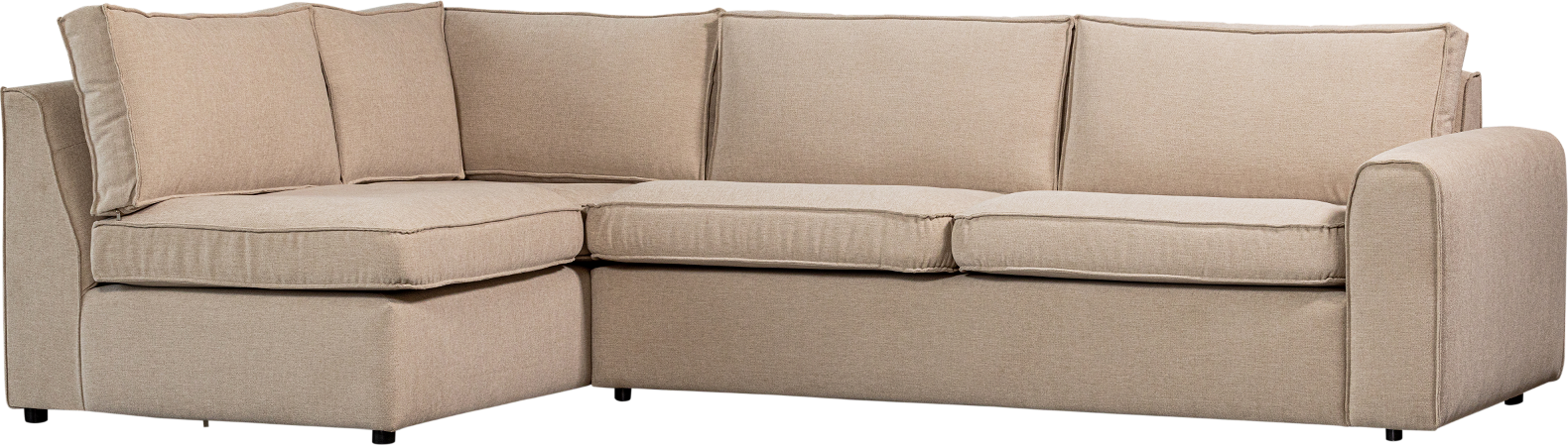 Hjørnesofa Venstrevendt Woood Freek 284x175 Varm Beige Polyester
