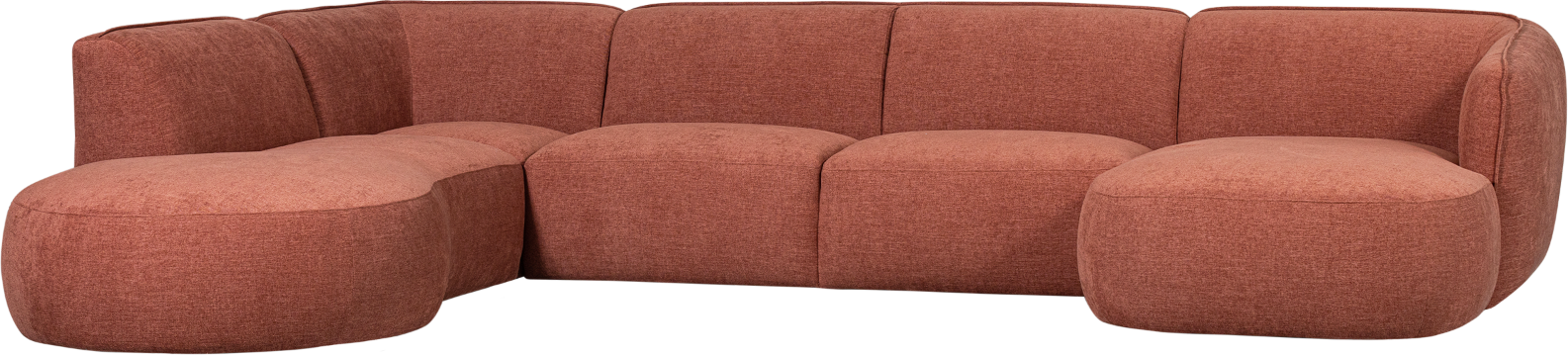 Hjørnesofa Venstrevendt Woood Polly Lyserød Vævet Polyester 353150