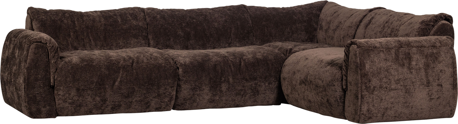 Hjørnesofa Woood Baggy Højre 301x210 Chenille Mørkebrun