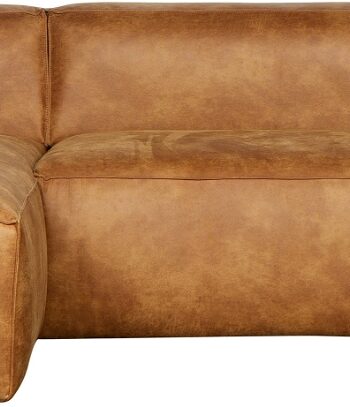 Hjørnesofa Woood Bean Lysebrun Læderlook Venstrevendt 305x175