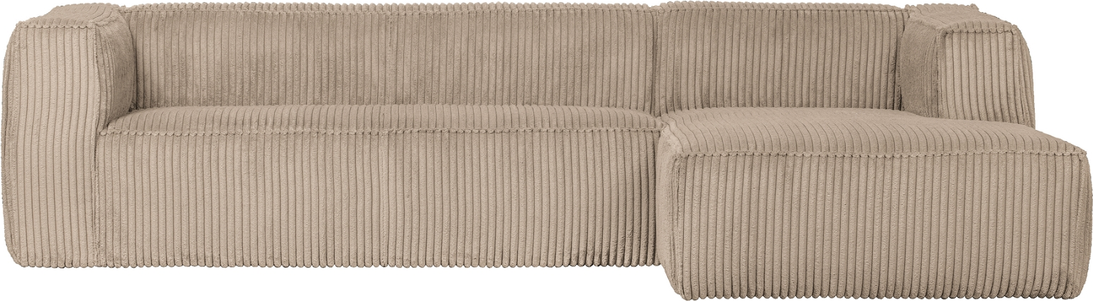 Hjørnesofa Woood Exclusive Bean Højrevendt Beige Fløjl Polyester 305x175x73