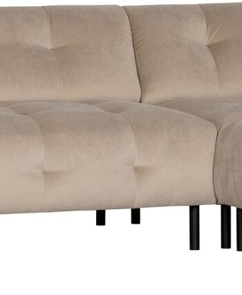 Hjørnesofa Woood Exclusive Lloyd Højrevendt Lysebrun Fløjl 77x267x205