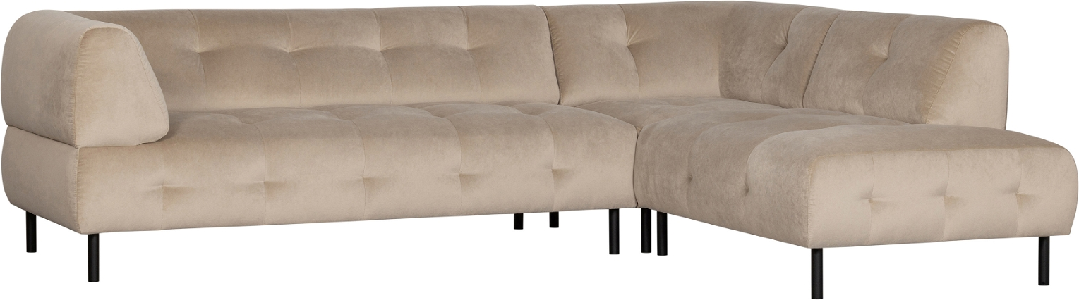 Hjørnesofa Woood Exclusive Lloyd Højrevendt Lysebrun Fløjl 77x267x205