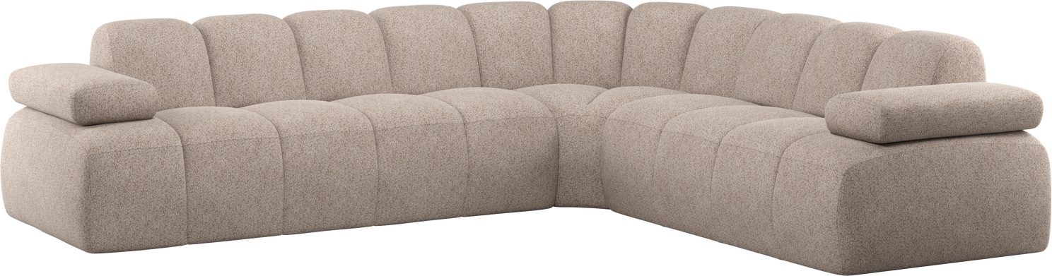 Hjørnesofa Woood Mojo 310x230 Valley Chenille Mørk Sand Vendbar Sektion Højre