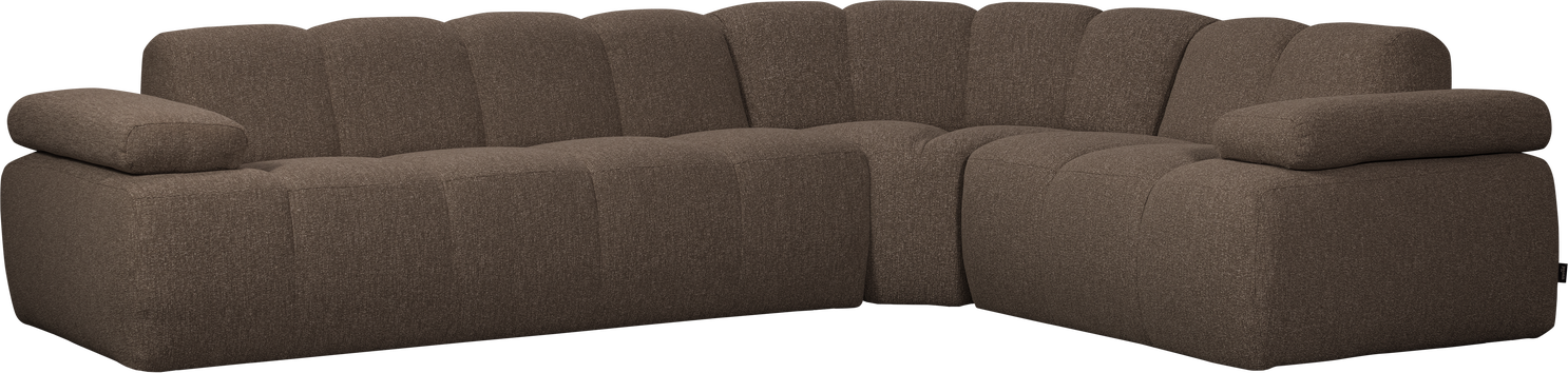 Hjørnesofa Woood Mojo Højrevendt 310x230 Brun Melange Boucl 100 Polyester Justerbare Armlæn