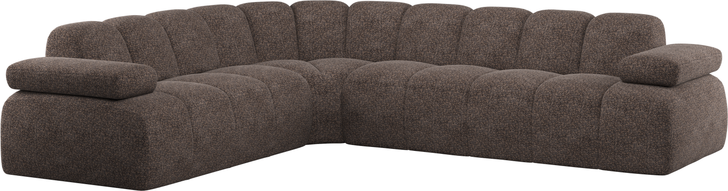 Hjørnesofa Woood Mojo Rummelig Valley Chenille Brun Venstrevendt Manuelt Justerbare Armlæn 74310230 100 000 Martindale