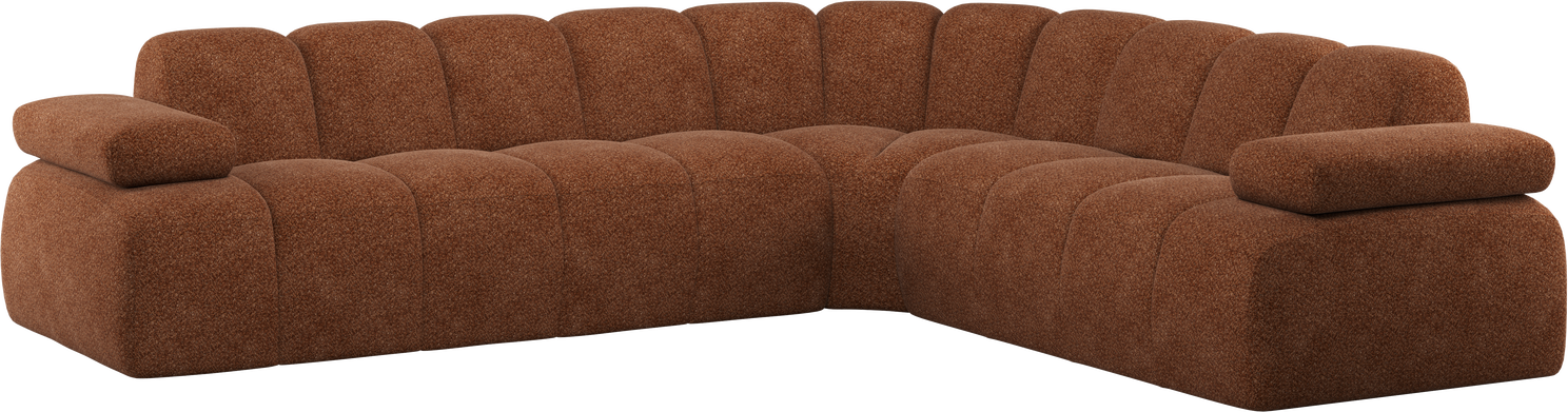 Hjørnesofa Woood Mojo Rustbrun Valley Chenille 310x230 Højre Modulær