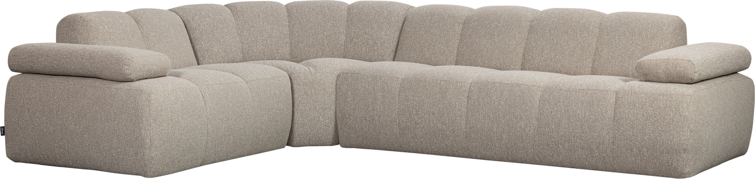 Hjørnesofa Woood Mojo Venstrevendt 310x230 Beige Boucl 100 Polyester