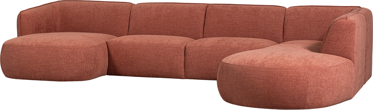Hjørnesofa Woood Polly Højrevendt Lyserød Stofsofa H71b245l353