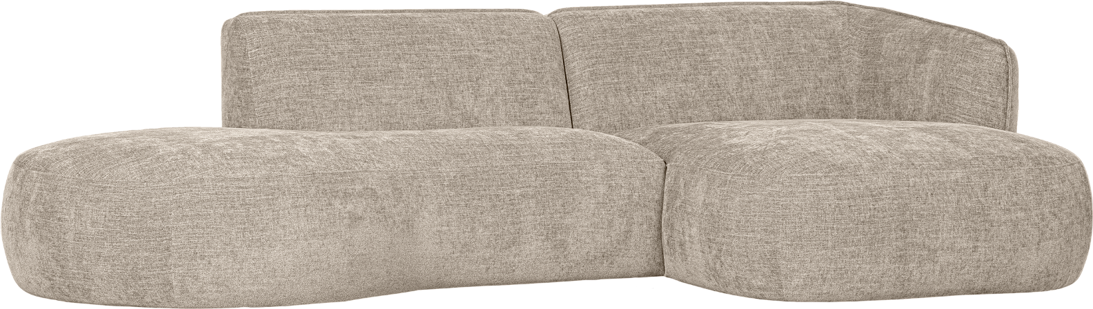 Hjørnesofa Woood Polly Højrevendt Sand Polyester