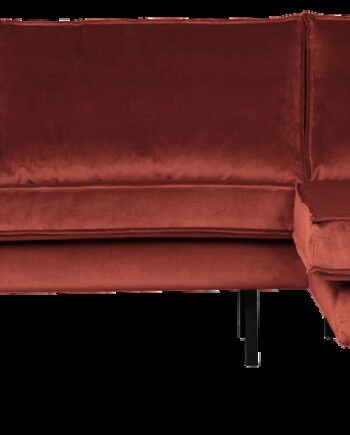 Hjørnesofa Woood Rodeo Højre Jarra Velour Kastanjebrun B266 Fast Siddekomfort